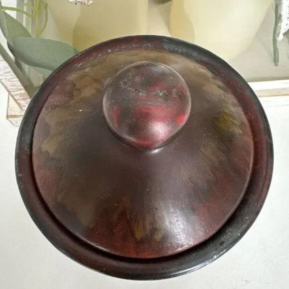 Vintage Studio Art Pottery Vase Home Decor Northwest Potter Black Red Yellow - Picture 6 of 12